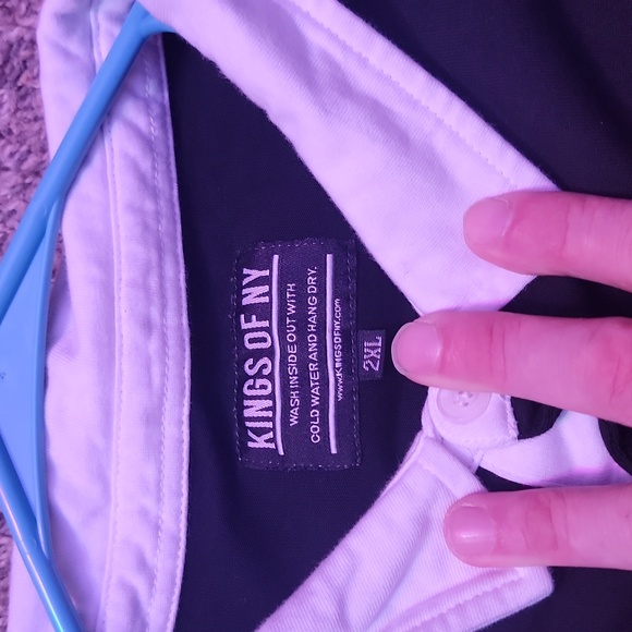 Men's 2XL Kings of New York white and black colored rugby polo two-tone - Picture 3 of 3